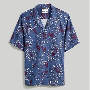 Madewell Hemp-Cotton Blend Boxy Short-Sleeve Shirt L